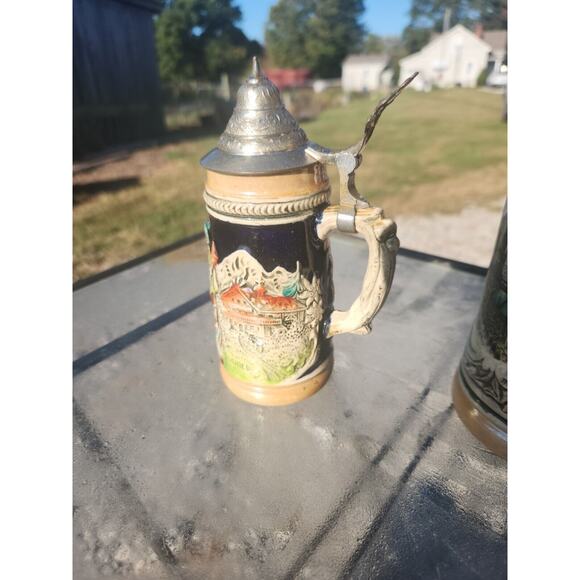 Hand Painted West German Handarbeit Gerzit Lidded Stein, and 1 one unknown maker - Picture 2 of 13